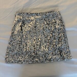 GB Tear Drop Sequin Mini Skirt - Silver